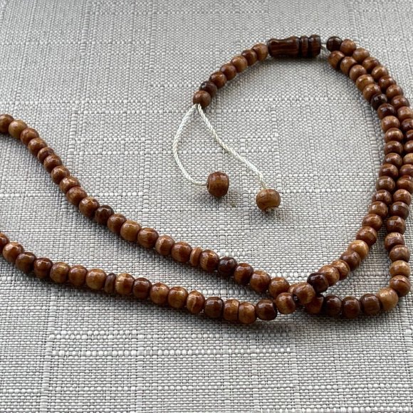 EID Prayer Tasbeeh Brown Real Wood Beads Religious Beads Pray Muslim Beads - Picture 3 of 8